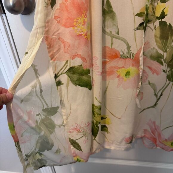 H&M Women’s Cream Floral Print Balloon-Sleeve Midi Dress NWT Size Medium - Picture 5 of 14